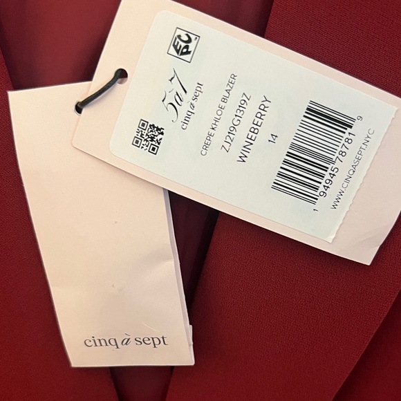 Cinq à Sept Deep Red Blazer - Picture 6 of 7
